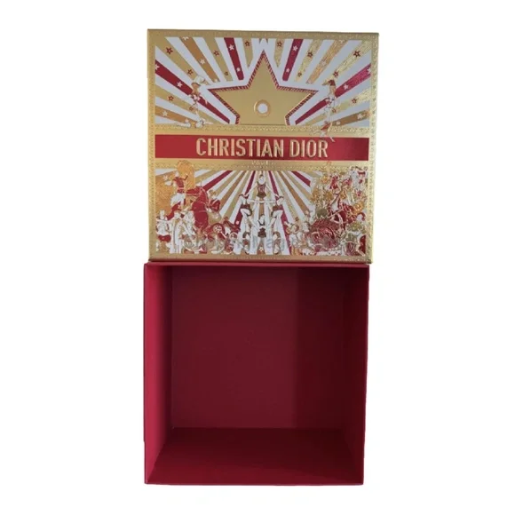 Dior Lunar New Year Gift Storage Box Red & Gold Logo 7.75 in x 7.75 in x 4in NEW - Picture 3 of 5